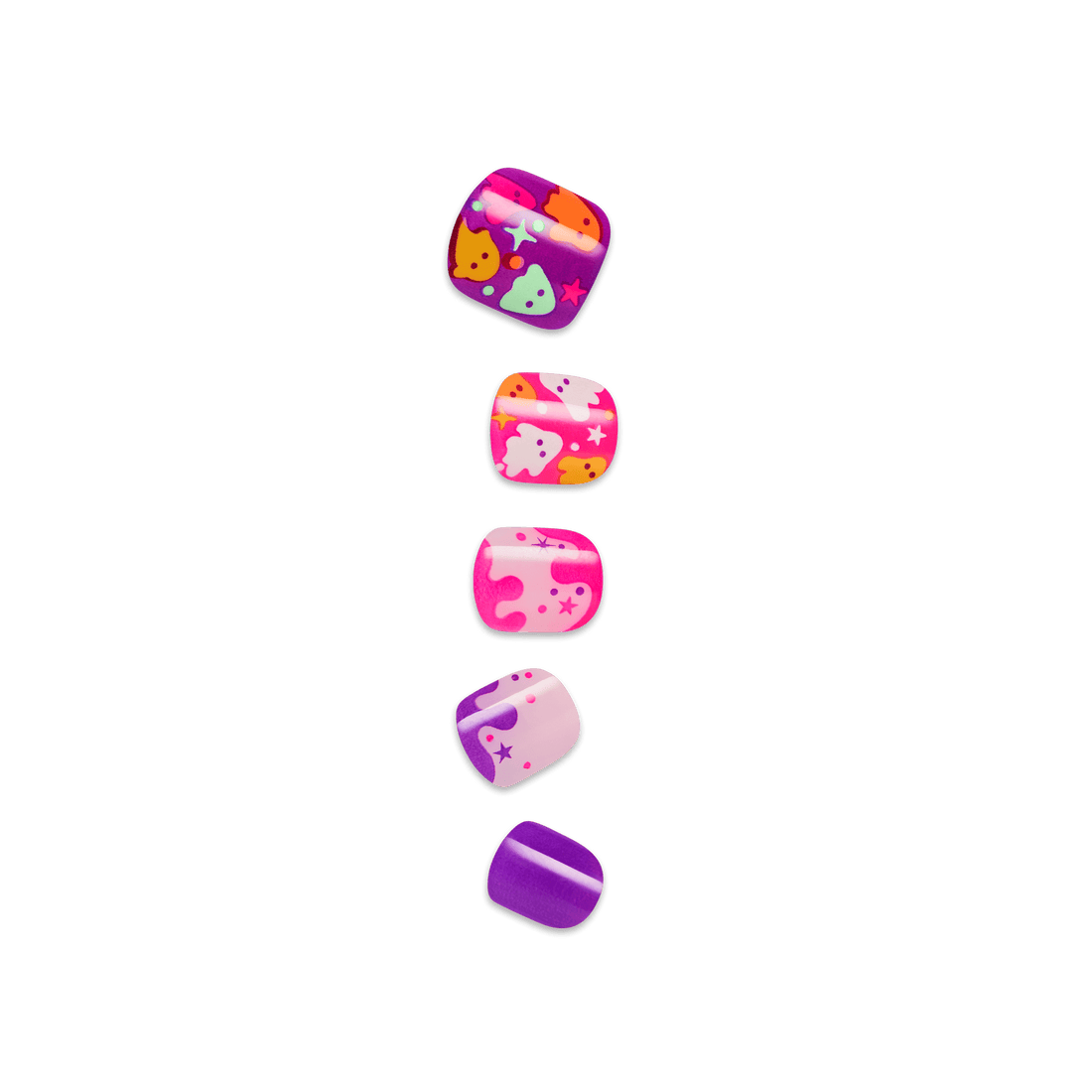 Impress Kids Halloween No Glue Fake Press On Nails - Spookz | Design, Multicolor, Kids, Squoval, Glow In The Dark, Manicure