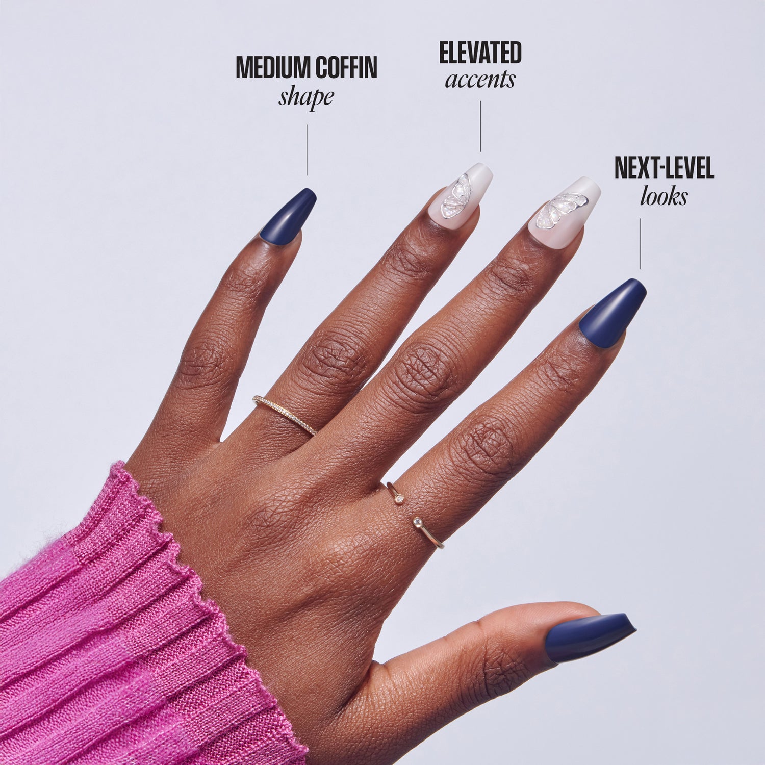 KISS GLAM 3D &amp; Jewel Press On Glue Nails  - Starry Serenade