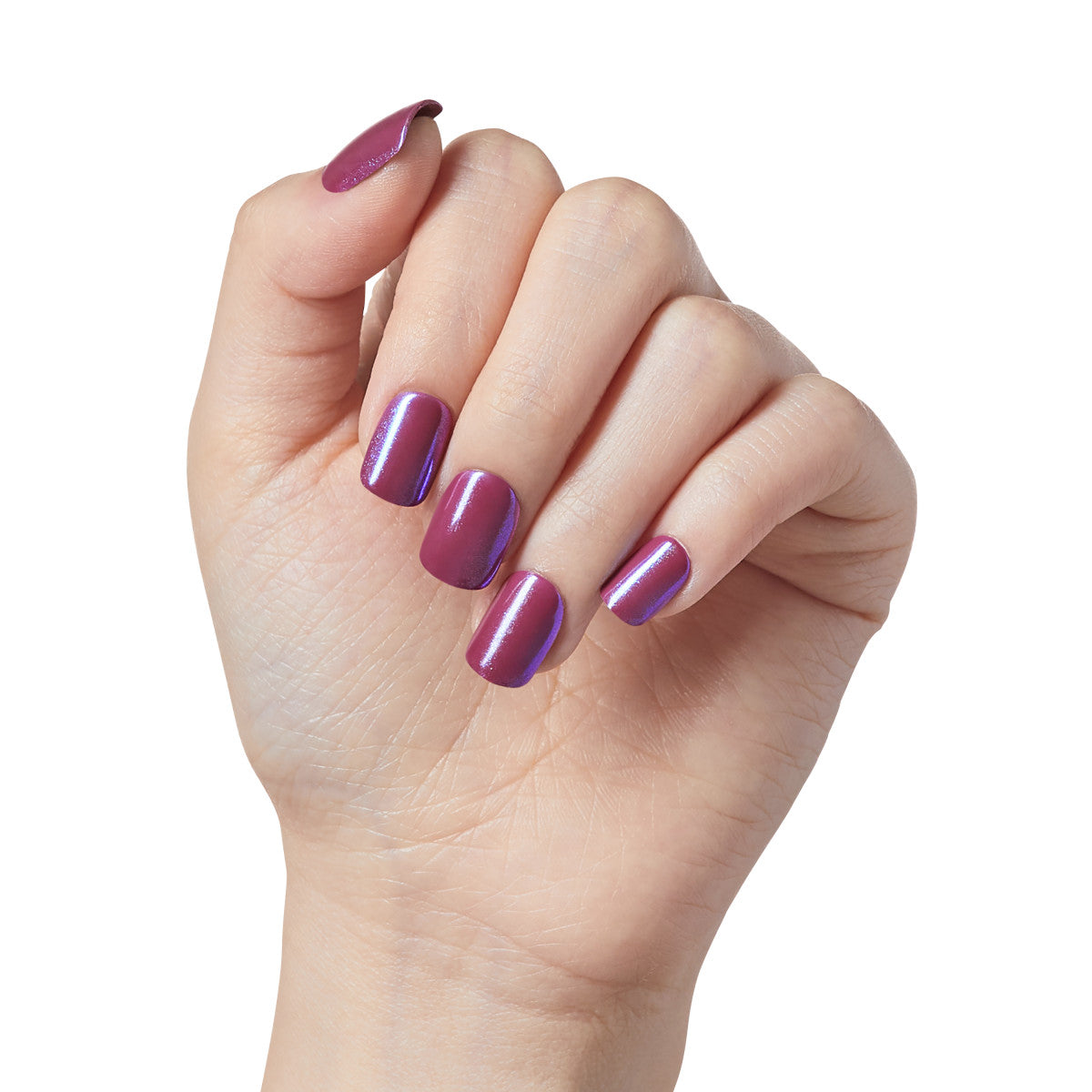 KISS imPRESS No Glue Mani Press On Nails, Color FX, Infinity, Purple, Short Squoval, 30ct