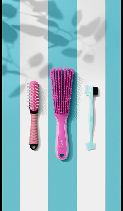 KISS Colors &amp; Care Glide &amp; Define Non-Slip Detangling Brush