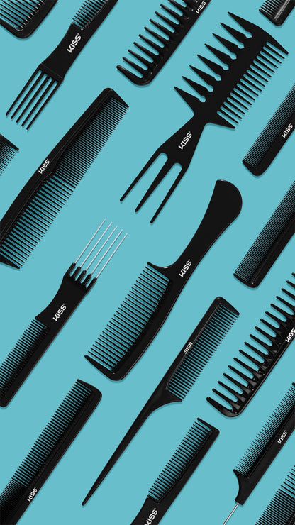 KISS Colors &amp; Care Professional Detangle &amp; Style Multiuse Unisex Comb Set