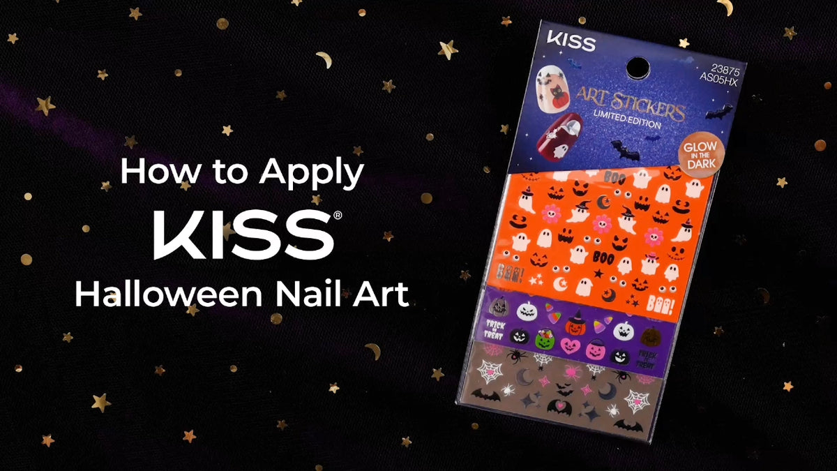 Kiss Glow-In-The-Dark Halloween Press On Fake Nail Art Stickers - Creepin’ | 3 Sheets, Multicolor