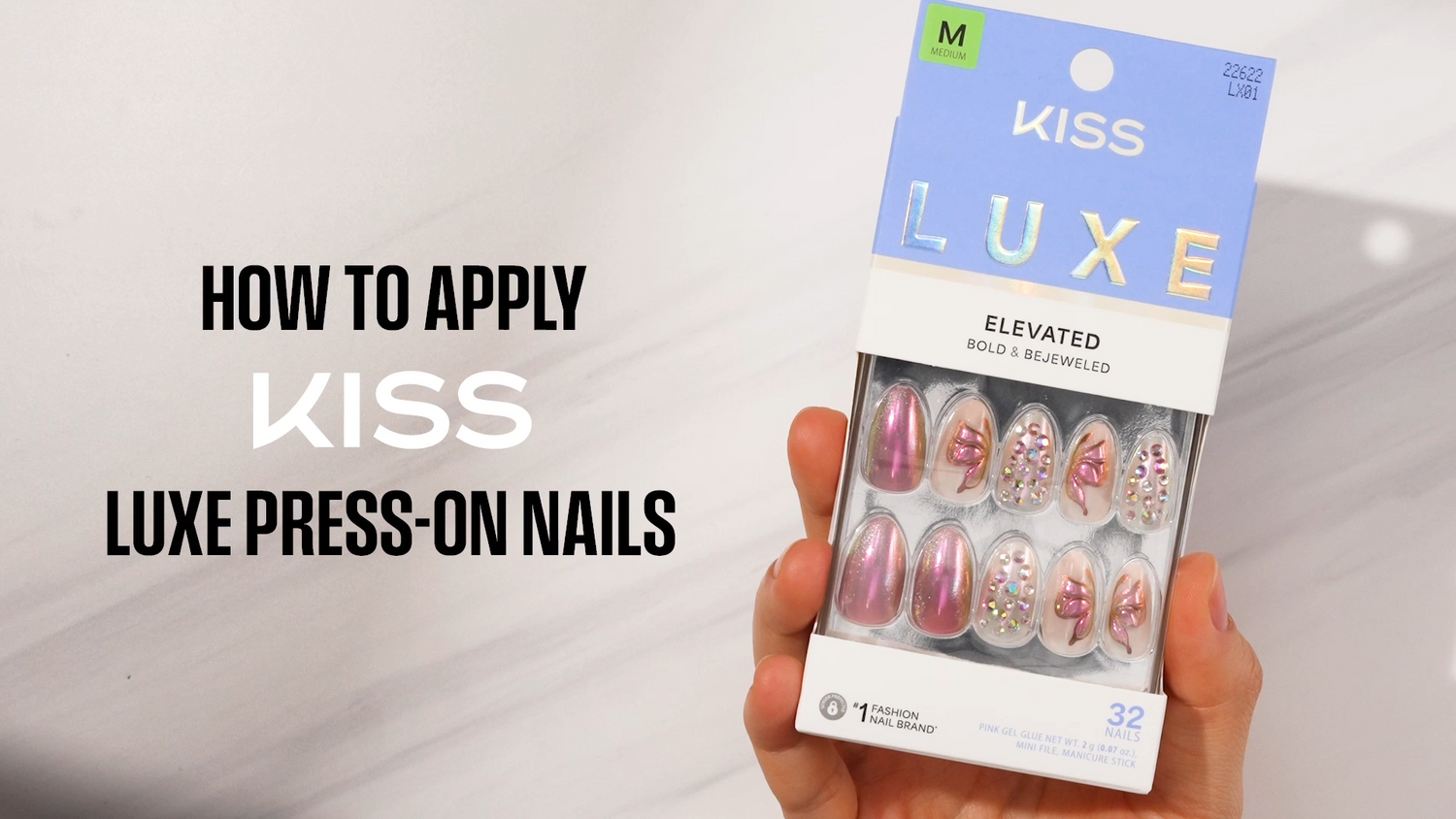 KISS LUXE Press On Glue Nails - Rose Knot