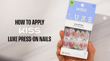 KISS LUXE Press On Glue Nails - Jasmine Skies