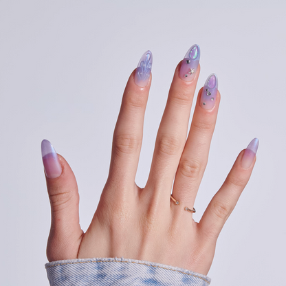 KISS LUXE Press On Glue Nails - Jasmine Skies