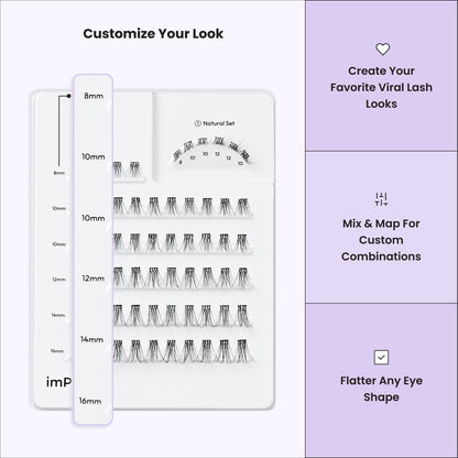 imPRESS Falsies Pre-Glued Individual Lashes Multipack - Classic Natural