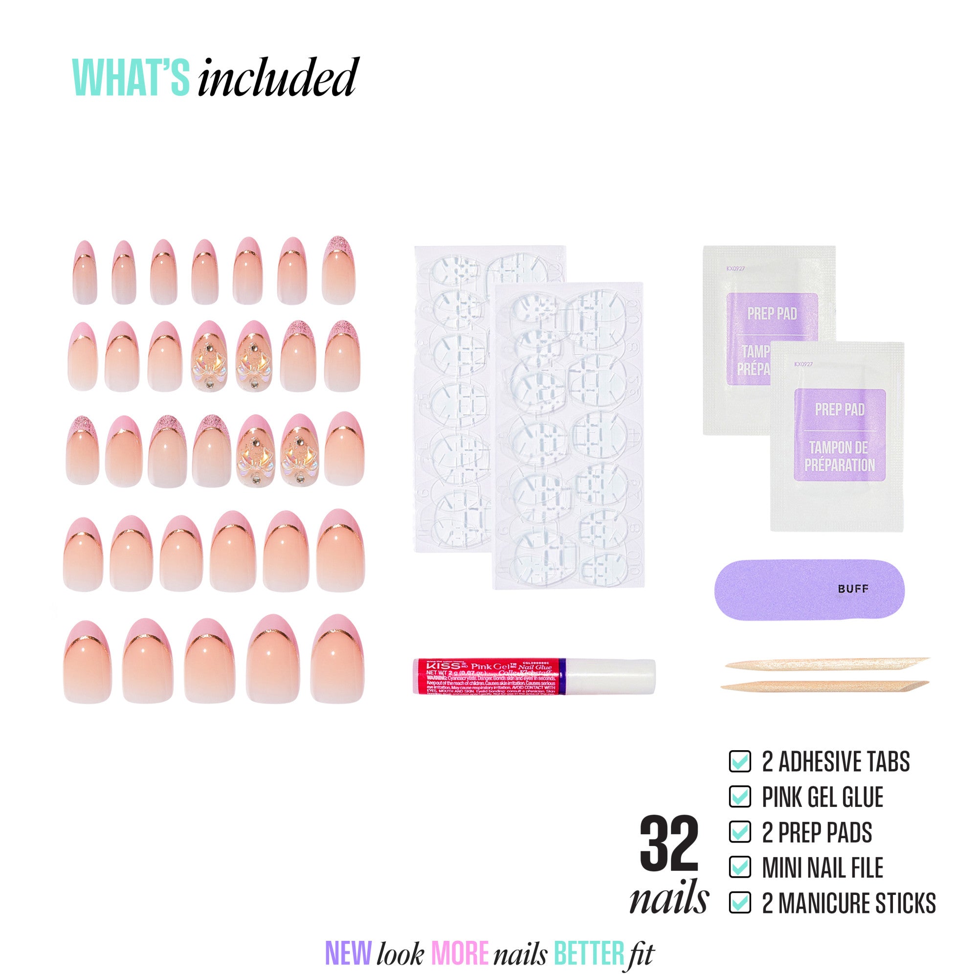 KISS ICON Press On Glue Nails - Vibrant