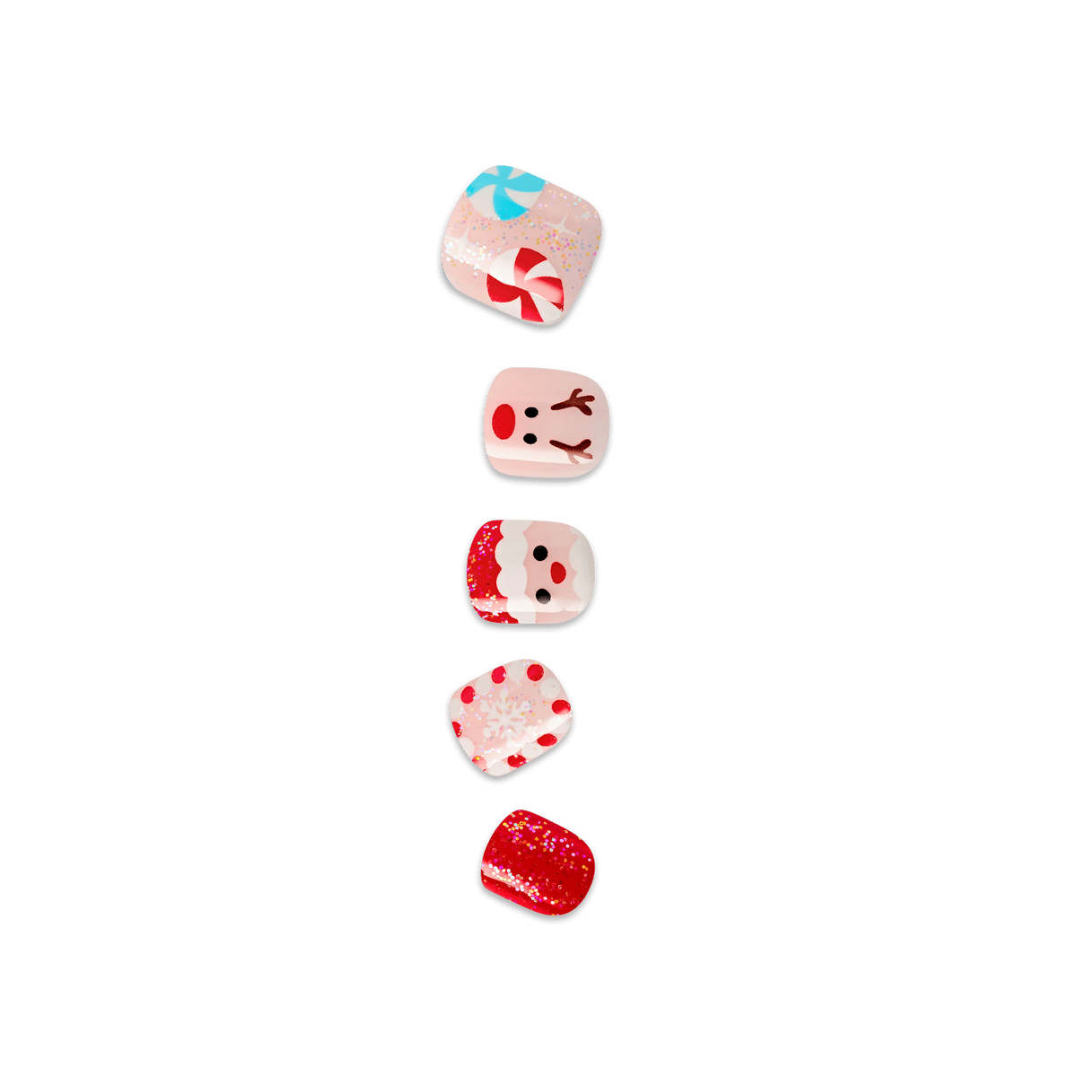 Impress Kids Holiday No Glue Fake Press On Nails - Little Elf | Design, Multicolor, Kids, Squoval, Manicure