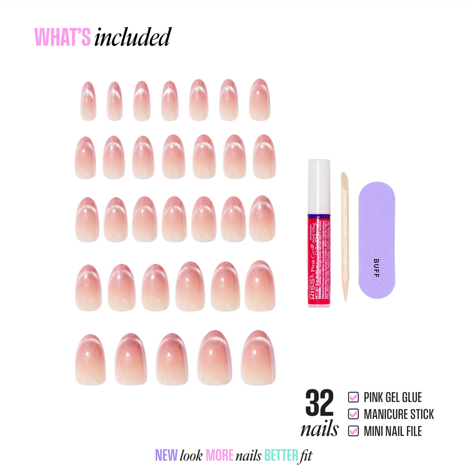 KISS GLAM Embellished Press On Glue Nails - Stardust Wonder