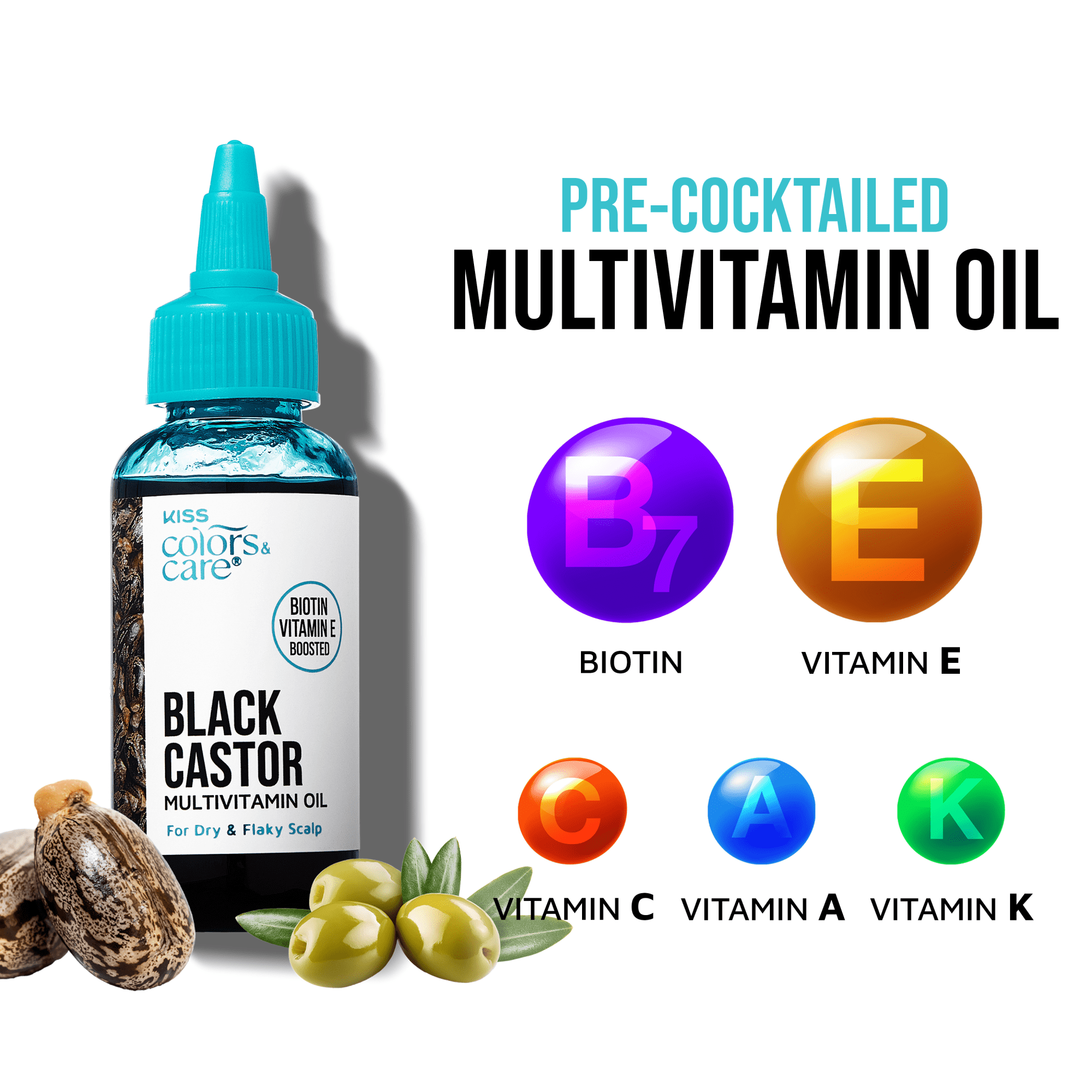 KISS Colors &amp; Care Multivitamin Oil - Black Castor