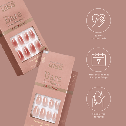 KISS Bare but Better Premium Press On Glue Nails - Slay