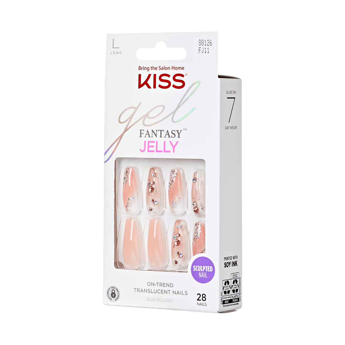 KISS Gel Fantasy Jelly Press On Glue Nails - Jelly Cat