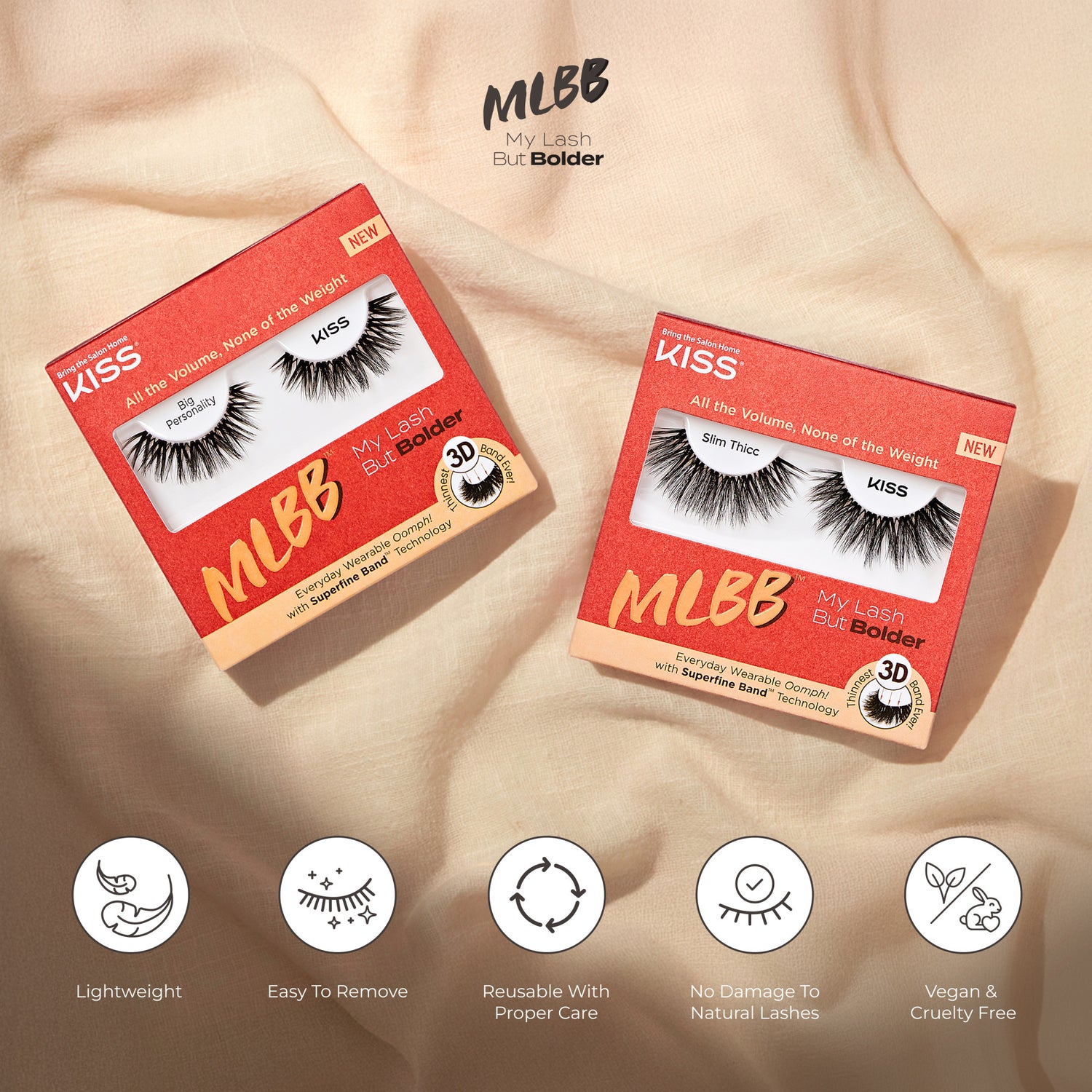 KISS My Lash But Bolder 3D Volume Eyelashes - Slim Thicc