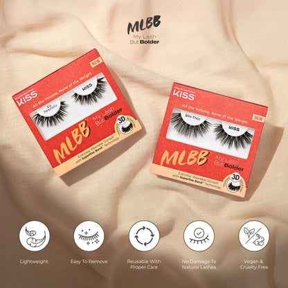KISS My Lash But Bolder 3D Volume Eyelashes - Slim Thicc