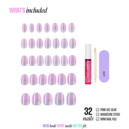 KISS GLAM Embellished Press On Glue Nails - One n Only