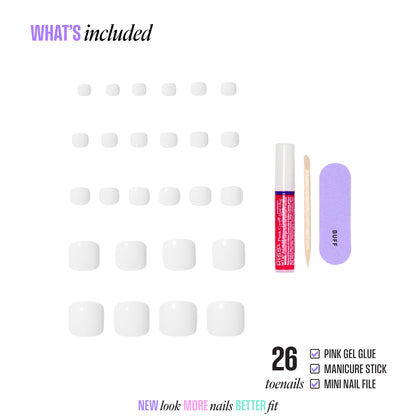 KISS CORE Color Press On Glue Toenails - Toe-tally Yours