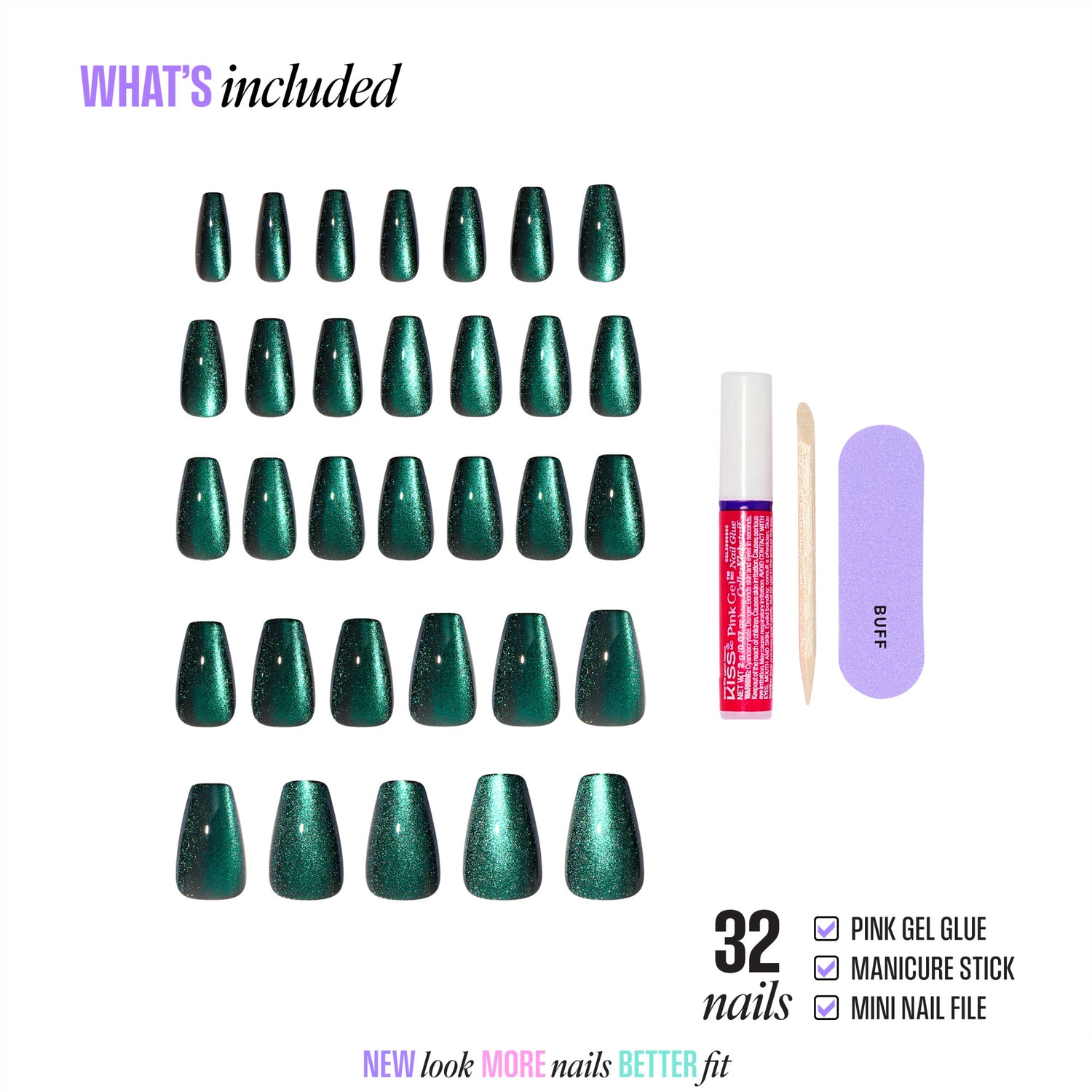 KISS CORE Magnetic Press On Glue Nails – Shimmering