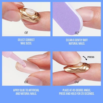 KISS LUXE Press On Glue Nails - Rose Knot