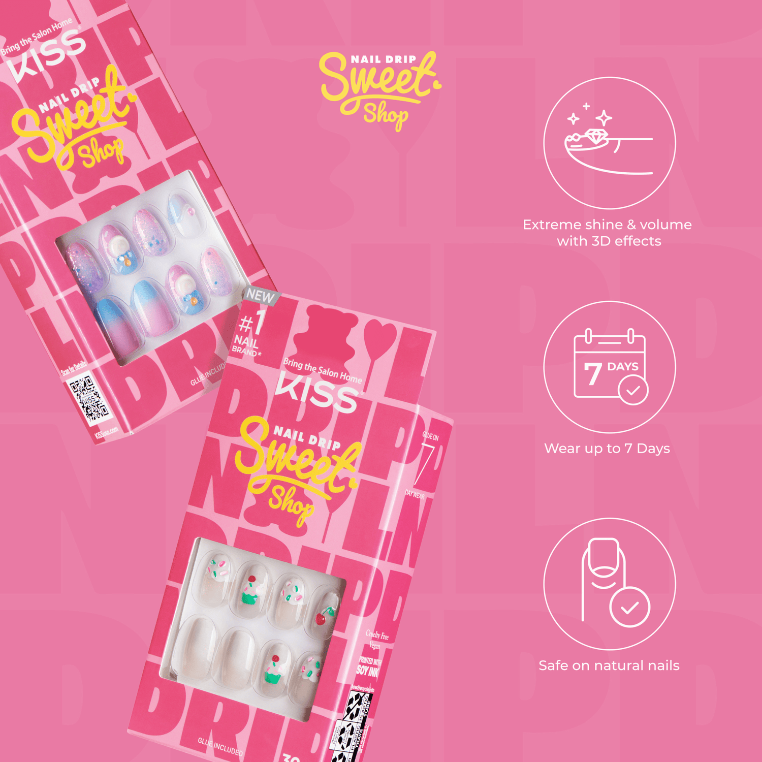 KISS Nail Drip Sweet Shop Press On Glue Nails - Drip Today