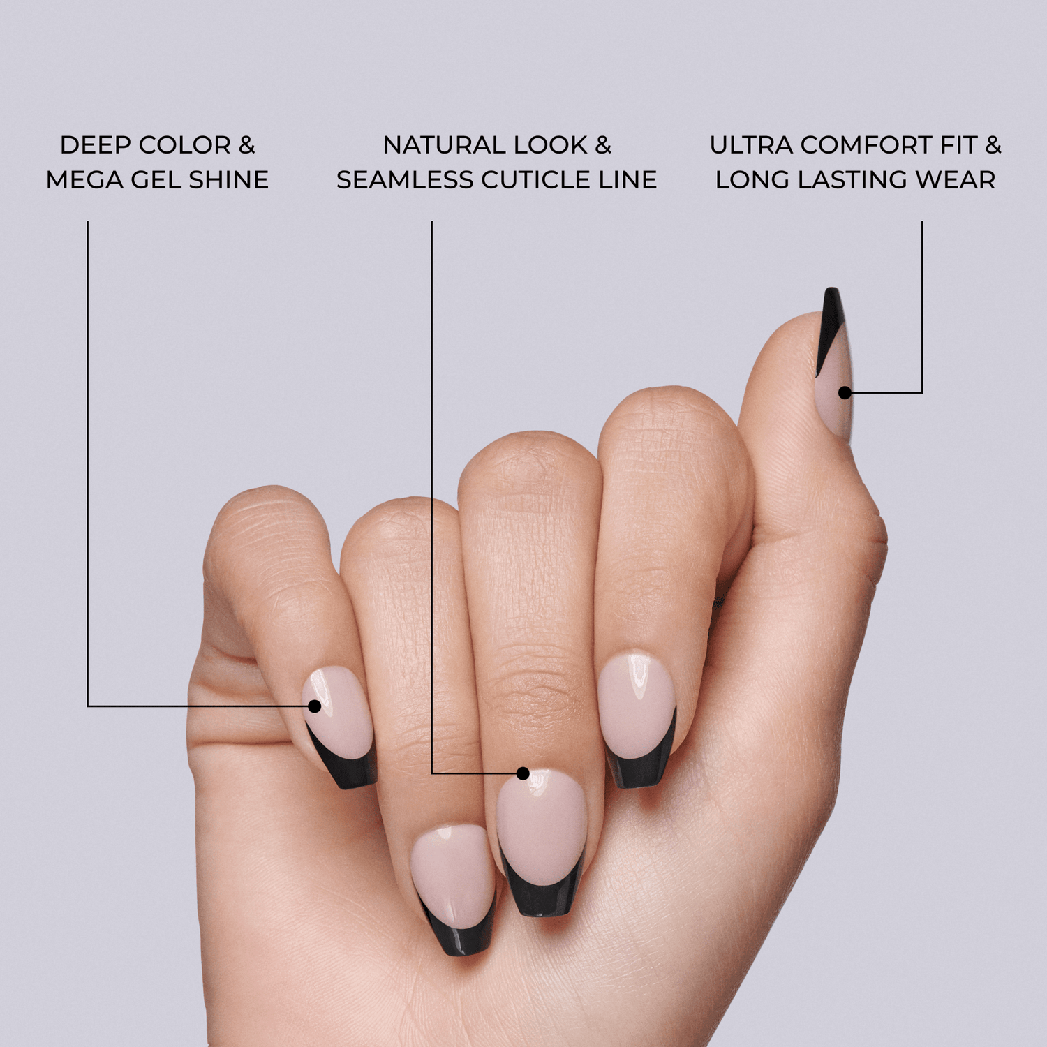 KISS Salon Acrylic French Color Press On Glue Nails - Catchy
