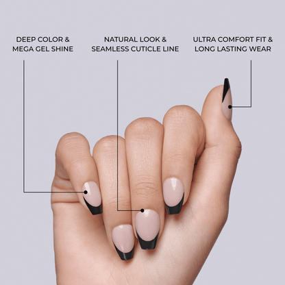 KISS Salon Acrylic French Color Press On Glue Nails - Catchy