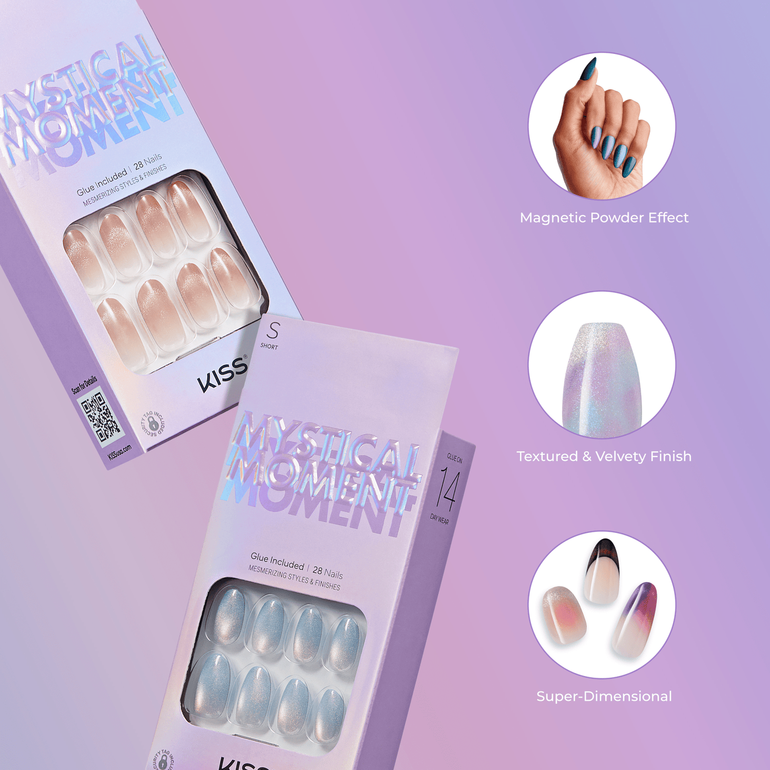 KISS Mystical Moment Press On Glue Nails - The Dress