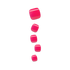 Five pink toenails on a transparent background