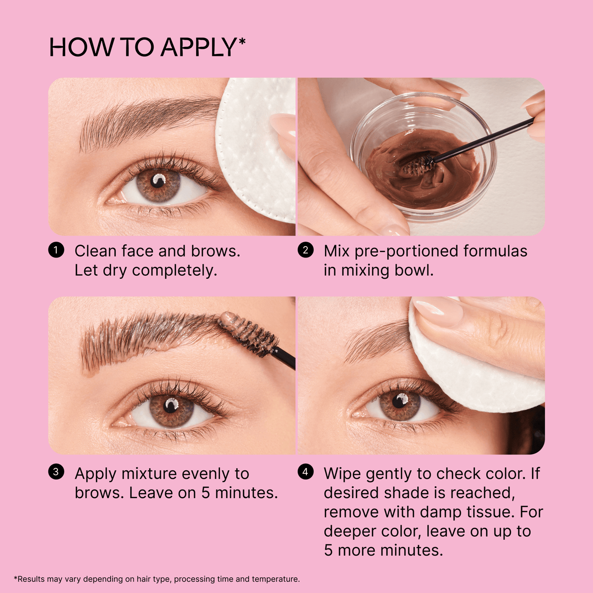 Kiss Tinting Cream Kit - Medium Brown | Starter Kit,  8 Pre-Measured Pouches, Eyebrow Brush