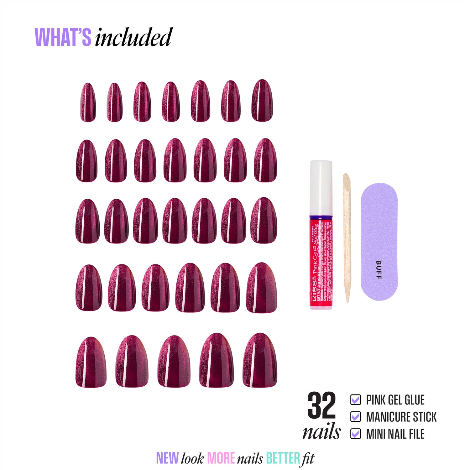 KISS CORE Magnetic Press On Glue Nails - Glittering