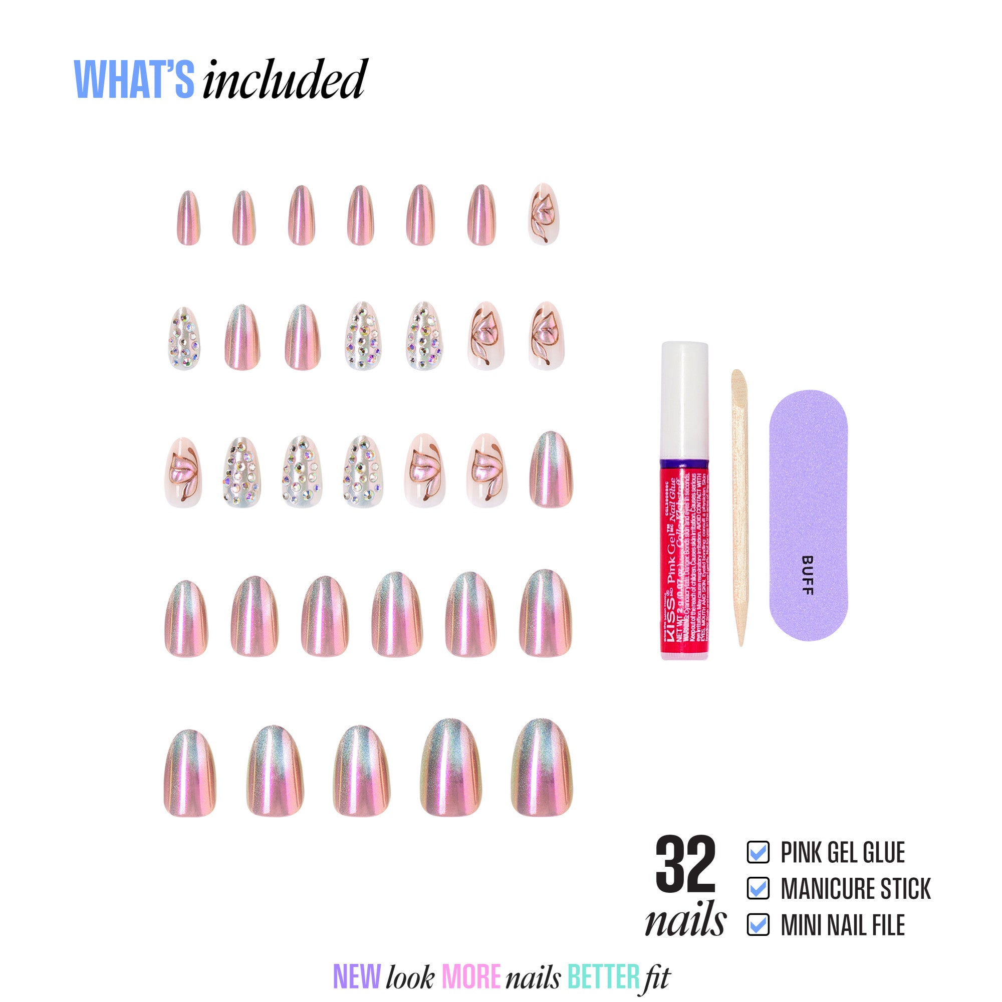 KISS LUXE Press On Glue Nails - Rose Knot