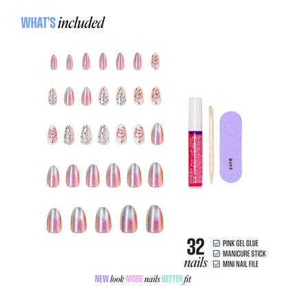 KISS LUXE Press On Glue Nails - Rose Knot