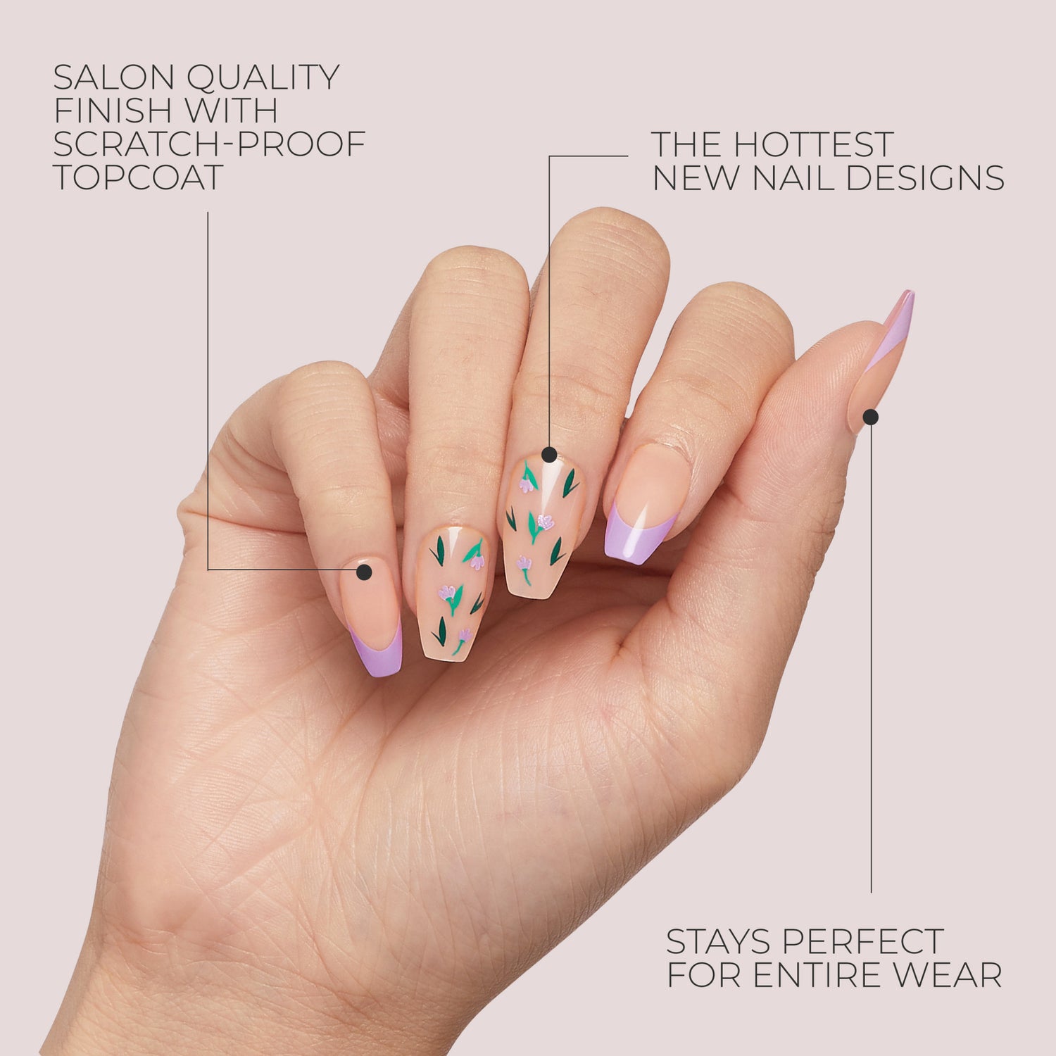 KISS Salon Design Press On Glue Nails - Shook