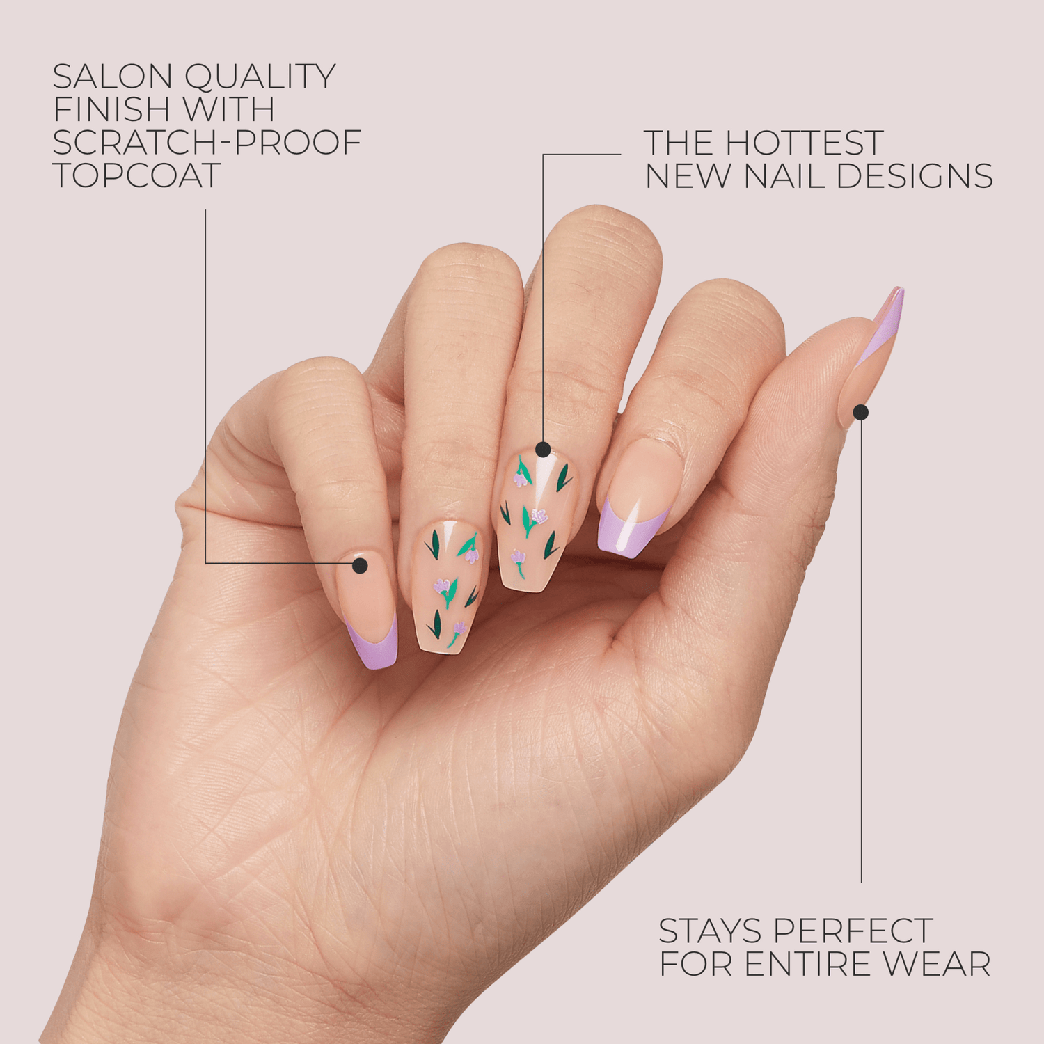 KISS Salon Design Press On Glue Nails - Envolver