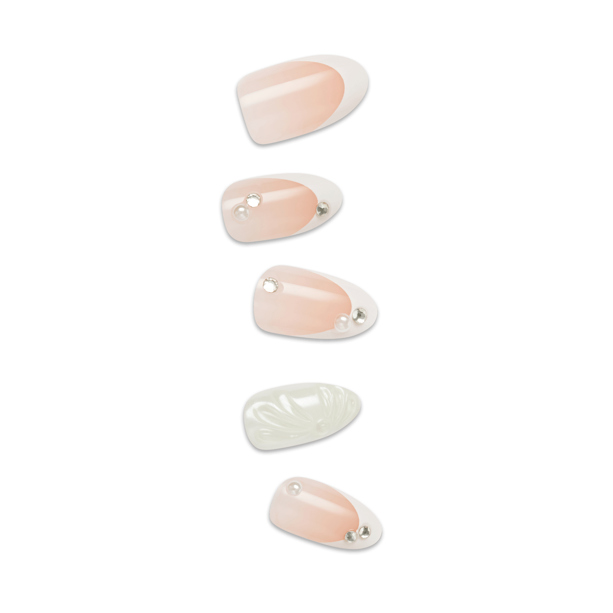 Impress Design No Glue Fake Press On Nails - Gloom | French Design, Red, Medium, Almond, Manicure