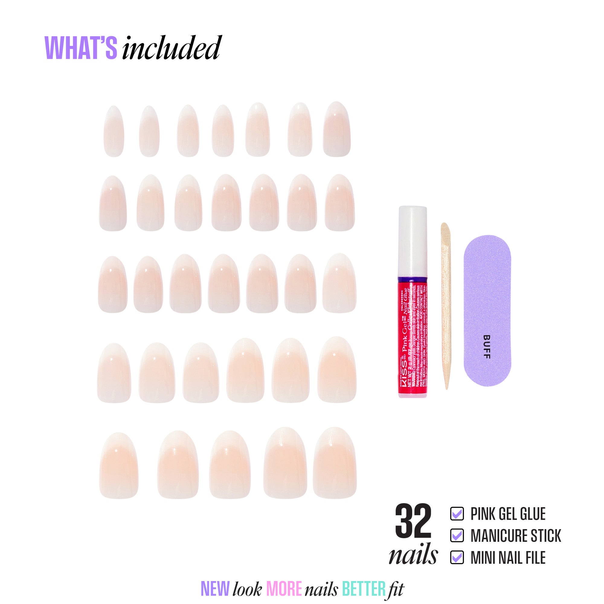 KISS CORE French Press On Glue Nails – Burble