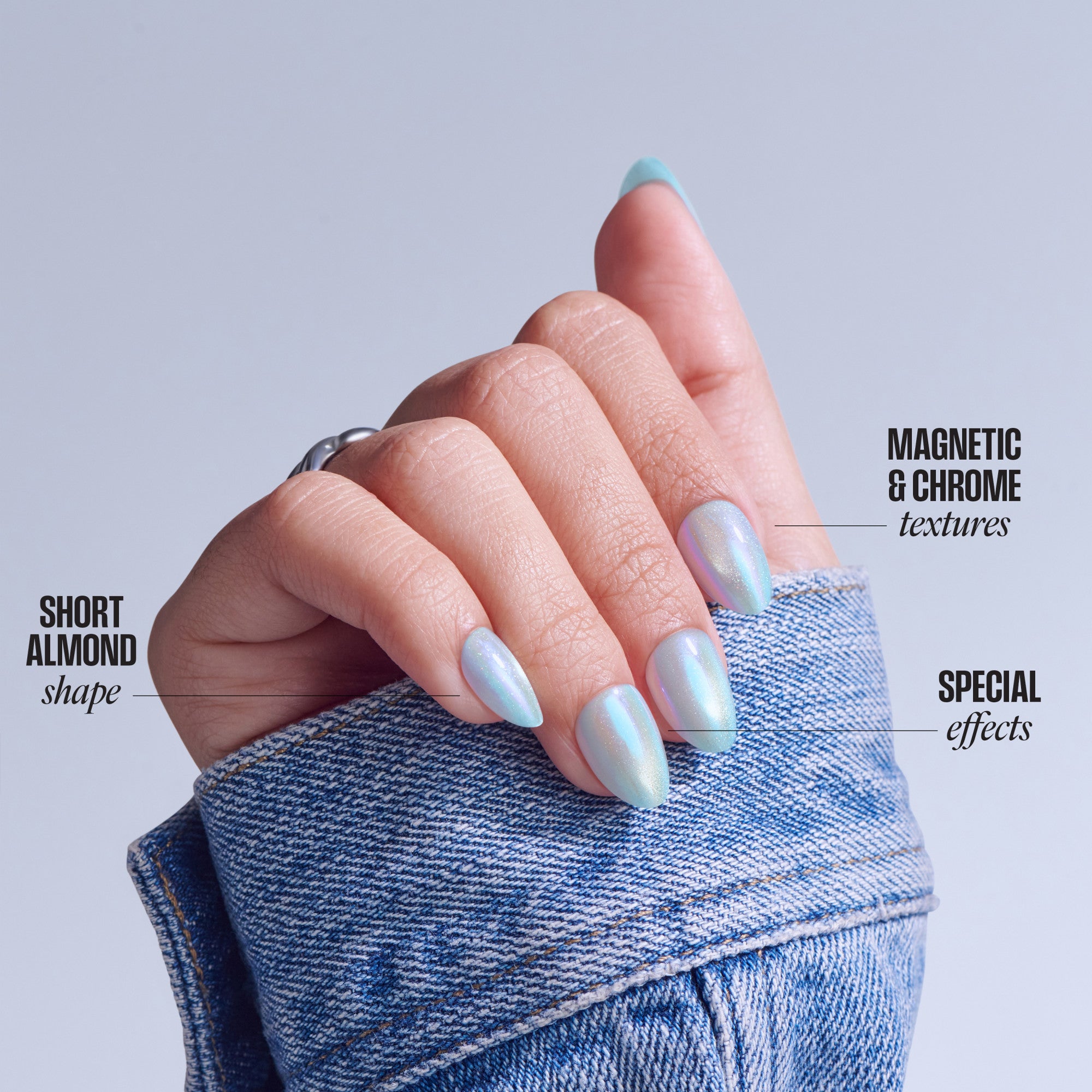 KISS GLAM Embellished Press On Glue Nails - Sugar Lake