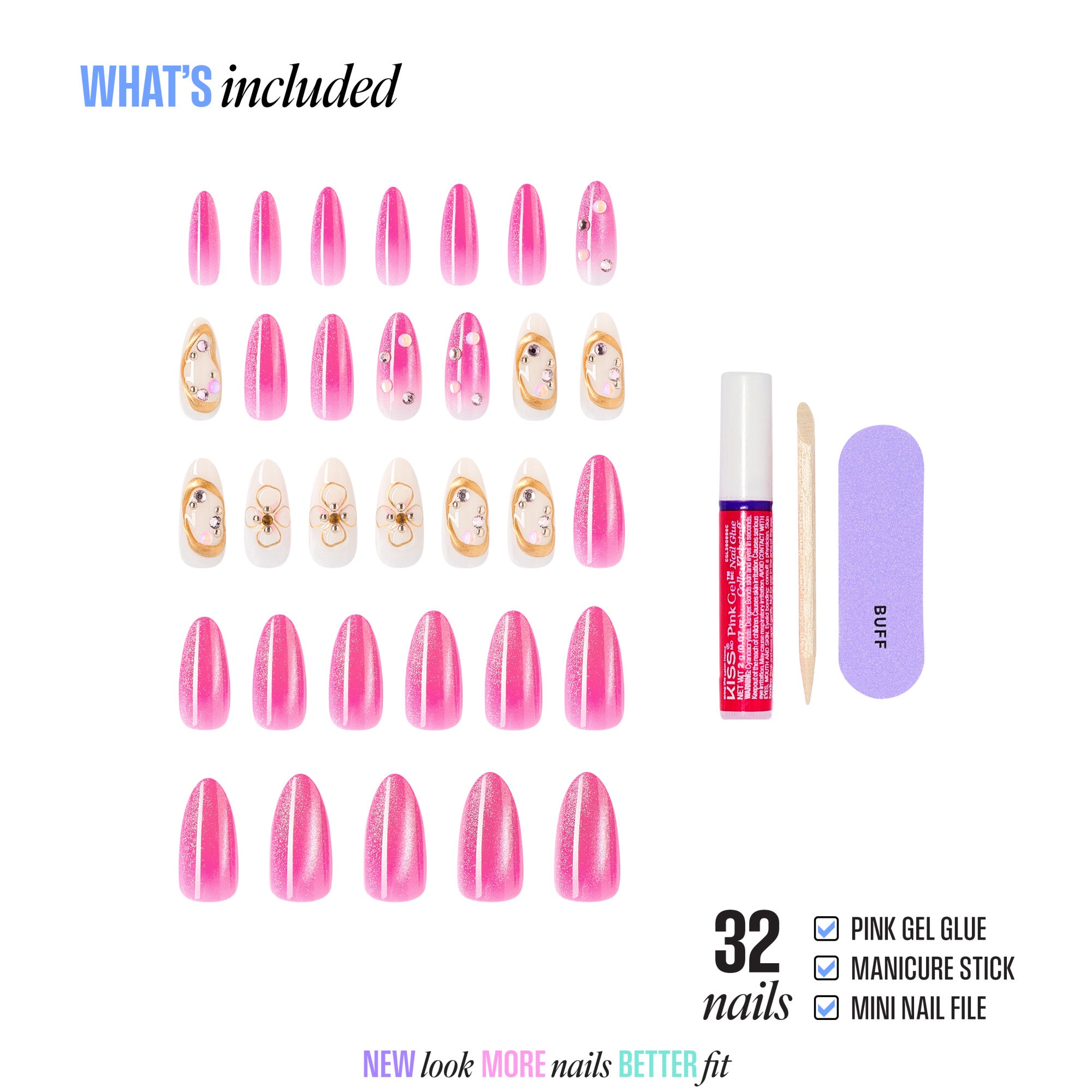 Kiss Luxe Press On Fake Glue Nails - Aurelia Meadow | 3D & Jewel Kiss Luxe Press On Fake Glue Nails - Aurelia Meadow | 3D & Jewel