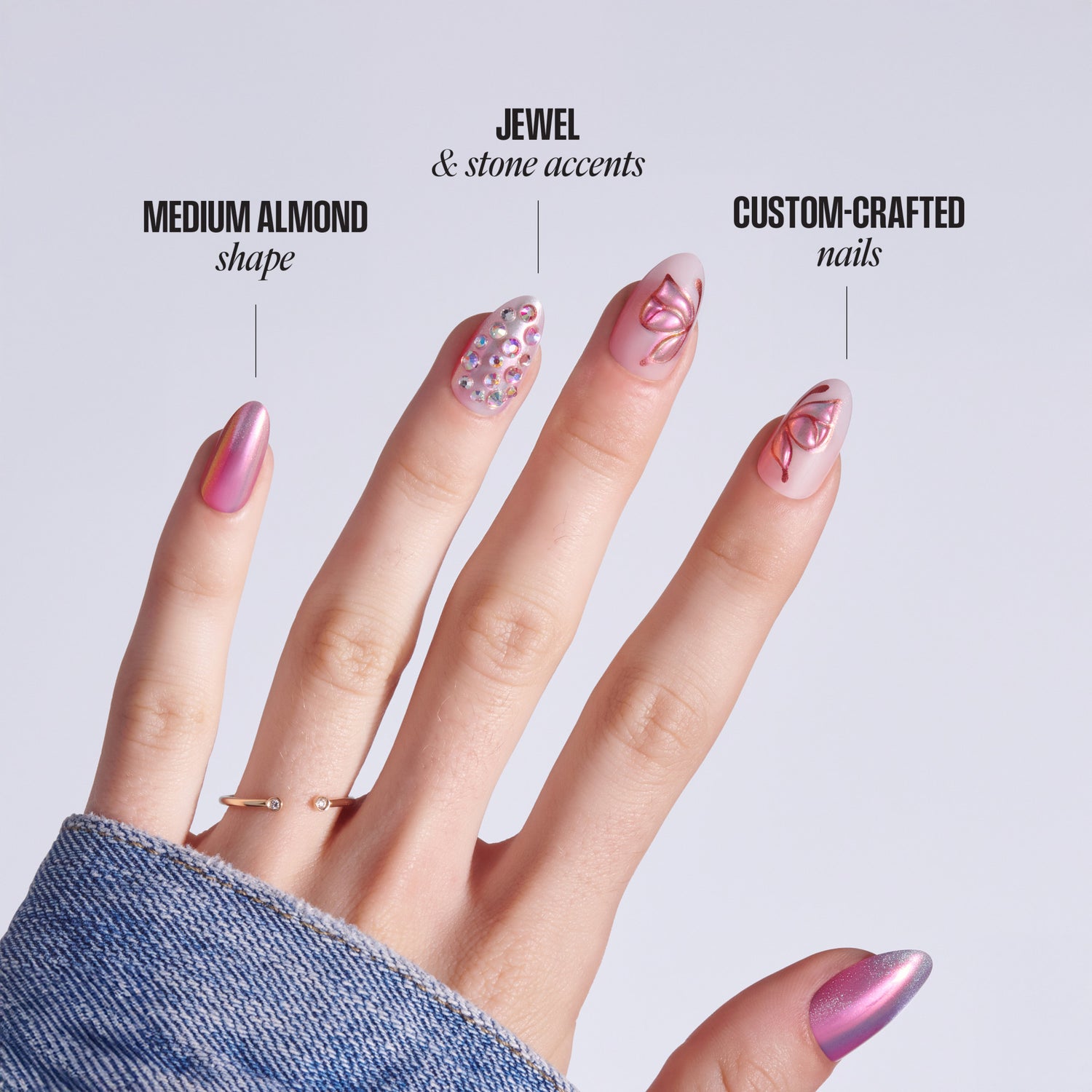 KISS LUXE Press On Glue Nails - Rose Knot