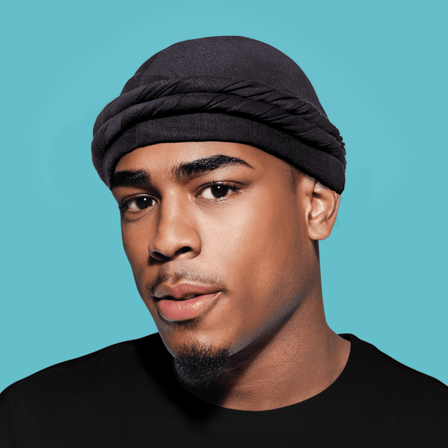 KISS Colors &amp; Care Premium Satin-Lined Halo Turban &amp; 2 Wave Cap, Black