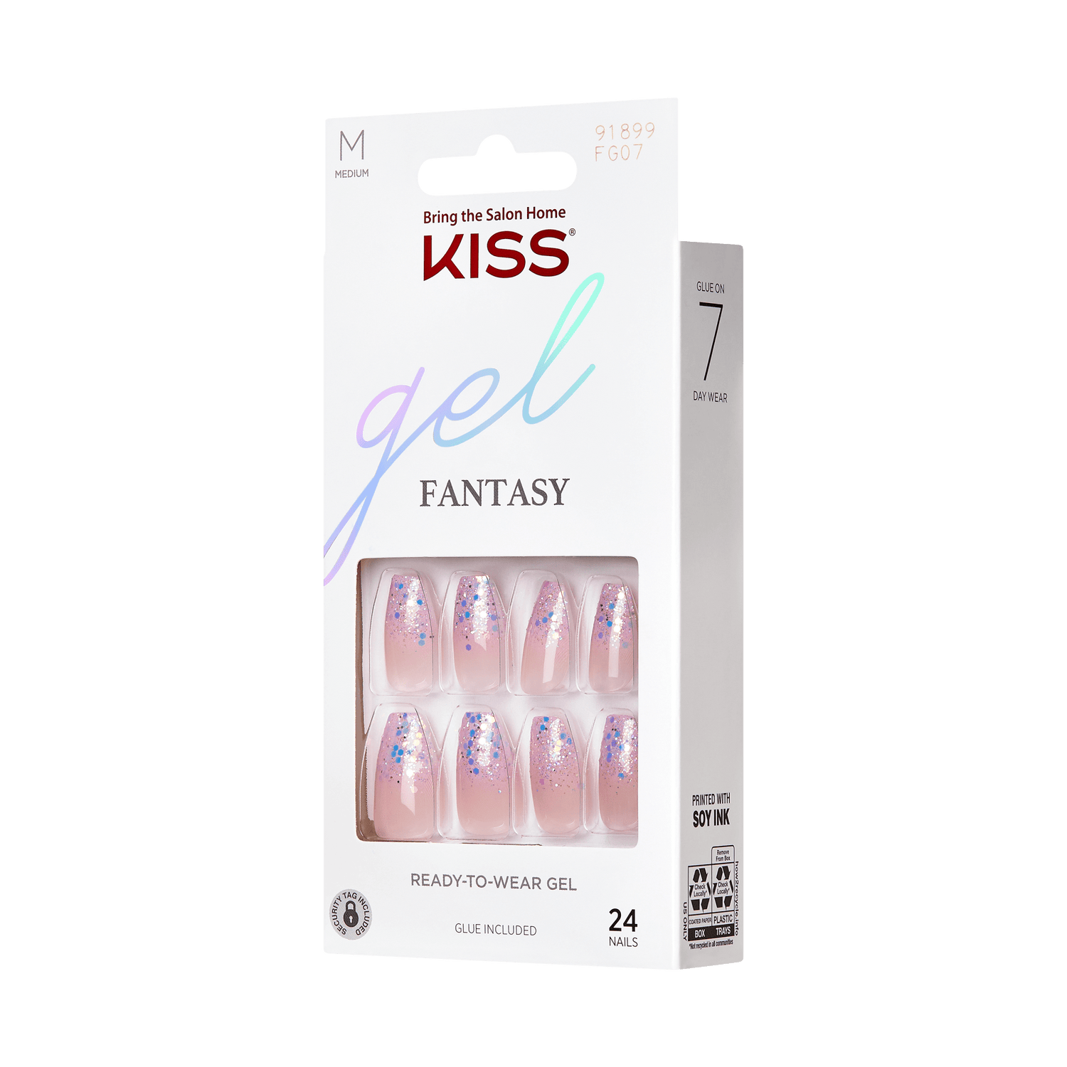 KISS Gel Fantasy Press On Glue Nails - Winter Sparks