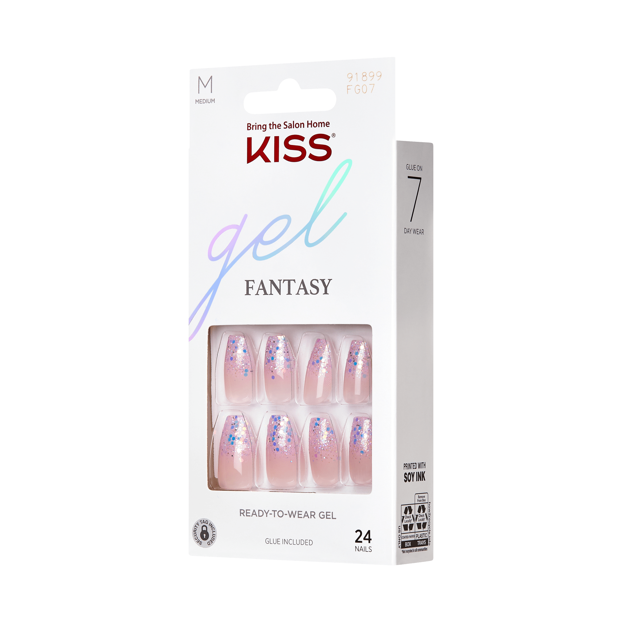 KISS Gel Fantasy Press On Glue Nails - Winter Sparks
