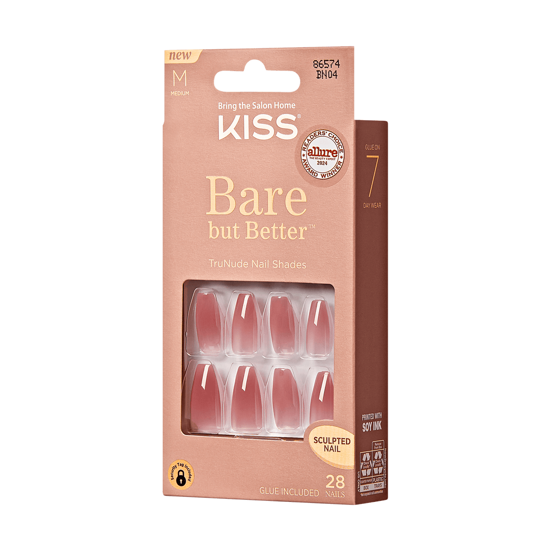 KISS Bare but Better Press On Glue Nails - Nude Nude
