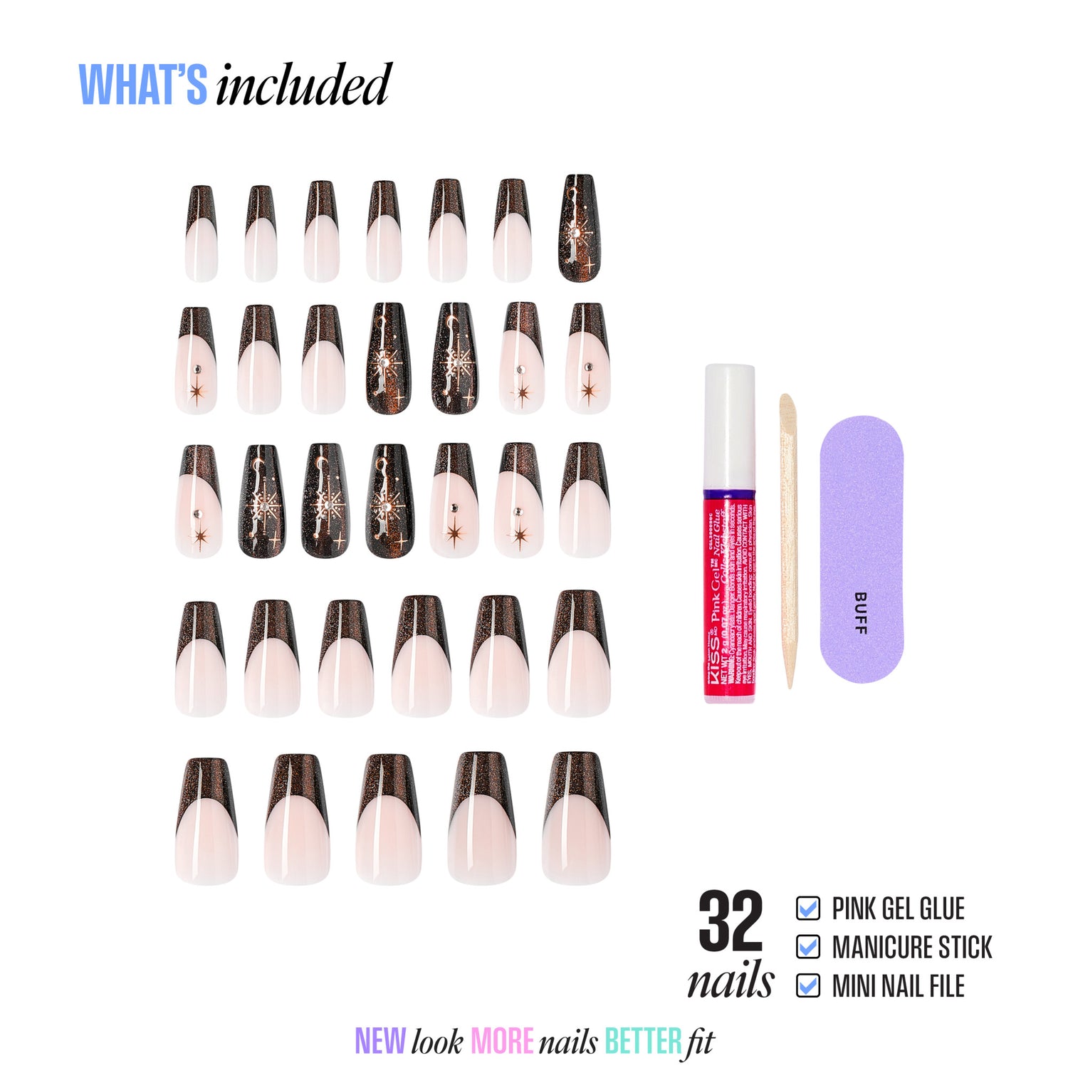 KISS LUXE Press On Glue Nails - Luna Ivy