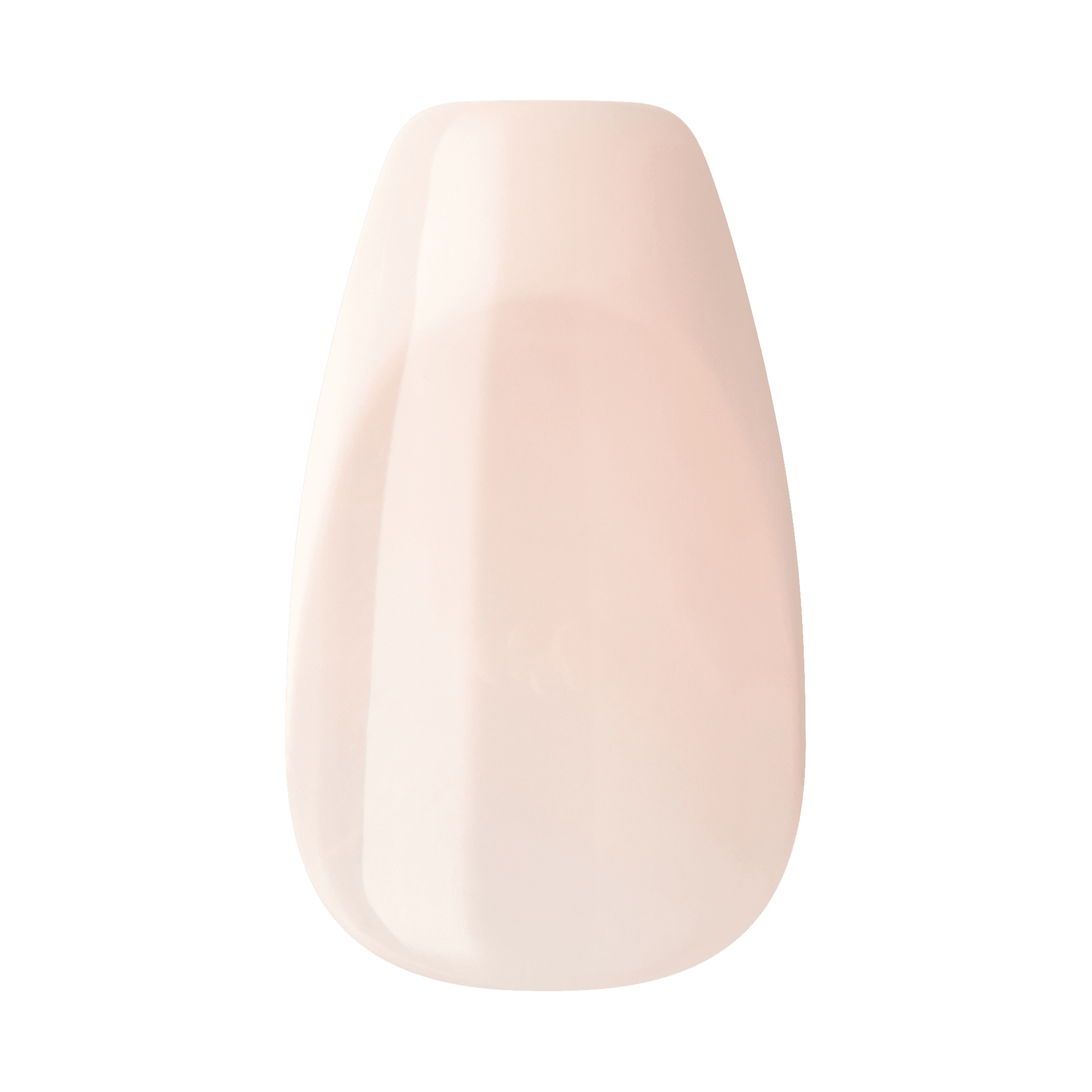 Single press-on nail in a soft nude pink shade with a glossy finish, shown against a transparent background.