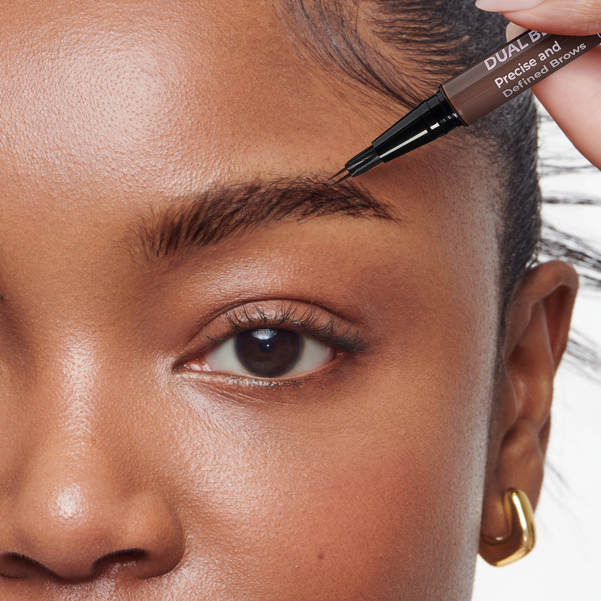 Kiss Dual Blade Brow Pen - Dark Brown | Smudge Free