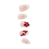 Set of five press on nails arranged vertically on a transparent background