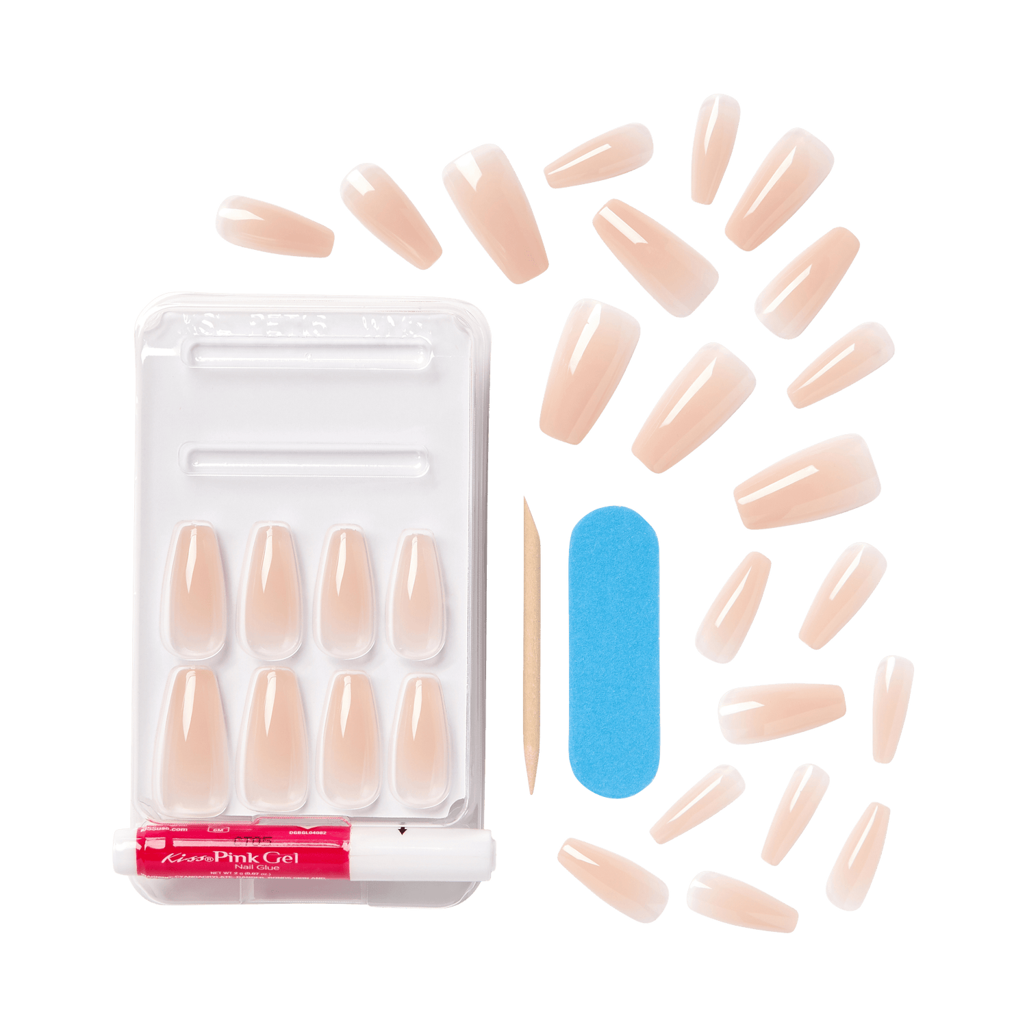KISS Bare but Better Press On Glue Nails - Nude Drama