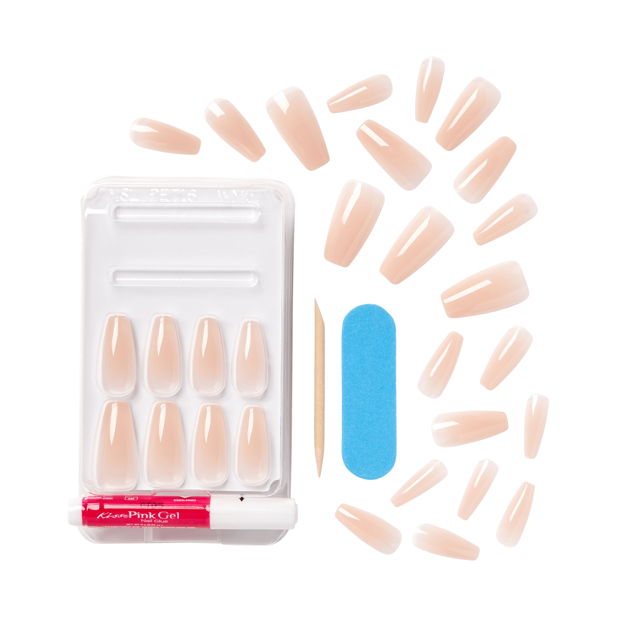 KISS Bare but Better Press On Glue Nails - Nude Drama