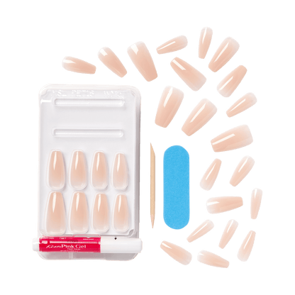 KISS Bare but Better Press On Glue Nails - Nude Drama