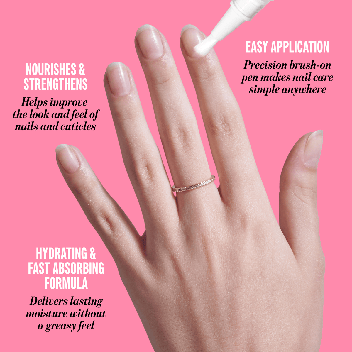 Kiss Manicovery Nail &amp; Cuticle Repair | Nail Adhesive, Press-On Glue, Serum Twist Pen, Vitamin E &amp; Jojoba Oil Infused, 0.04 fl. oz.